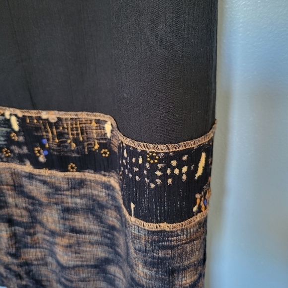 Vntg C.M. Shades Long Patchwork Dress Size Large? - Picture 10 of 11